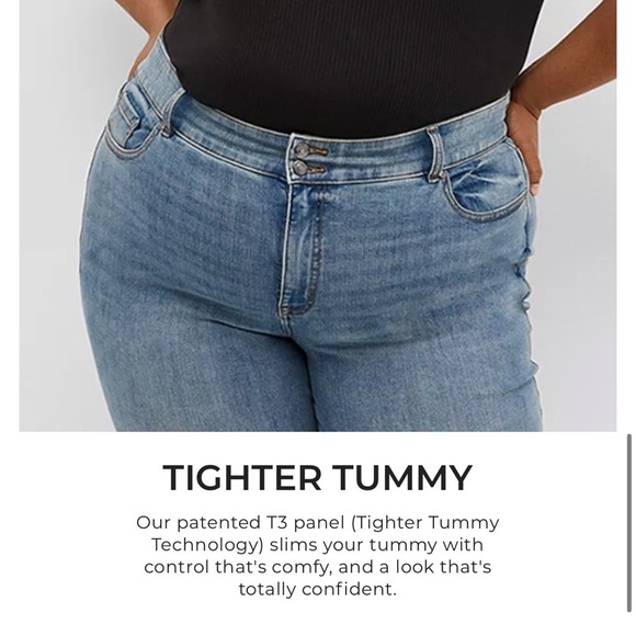 Lane Bryant Flex Magic Wasitband Tighter Tummy High Rise Straight Jeans sz 24 - Picture 4 of 11